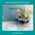 January Snowdrop Birthday Pop Up Card