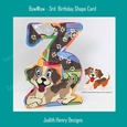 BowWow-3rd Birthday Shape Cards