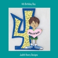 Boy 4th Birthday Shape Card