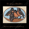 Layered Outline fold card - Four Singing Baby Robins
