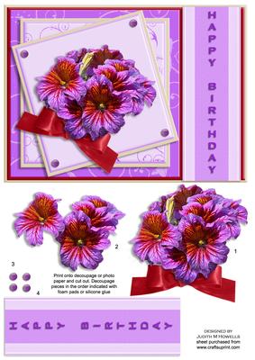 Birthday Lilac and Red Bouquet