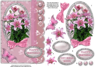 Pink Floral Scalloped Edge