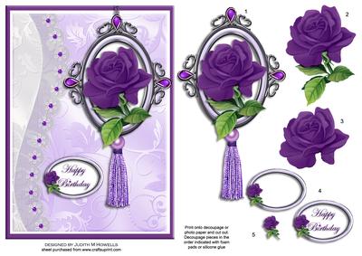 Purple Rose Gems and Lace