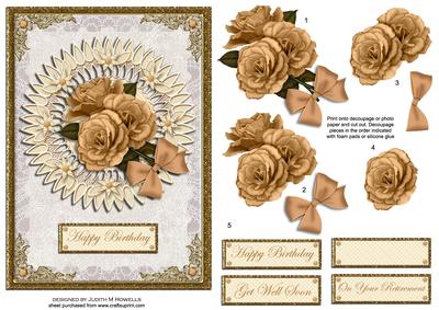 Beige Roses on Lace