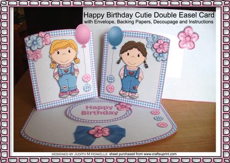 Happy Birthday Cutie Double Easel Card Kit