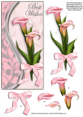 Pink Lilies Dl Card
