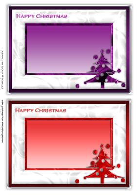 Purple and Red Christmas Tree Card Bases