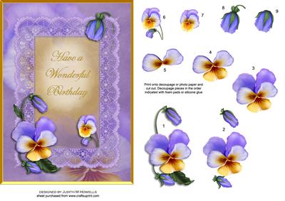 Lilac Lace and Pansies