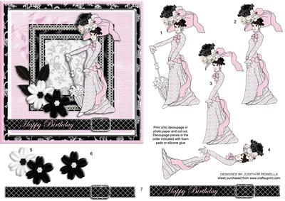 Black and White Pink Lady