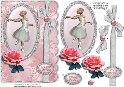 Ballerina Pink Scalloped Edge Card