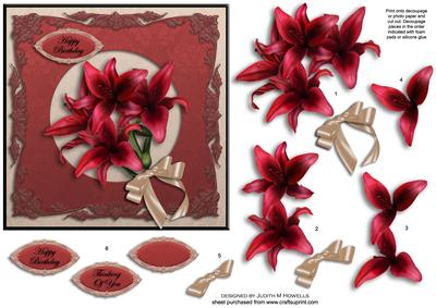 Bouquet of Red Lilies