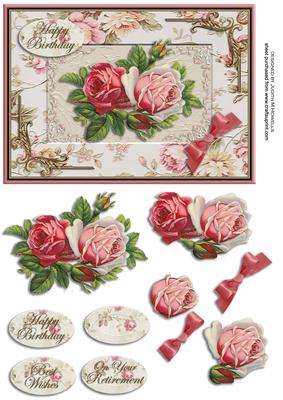 Vintage Floral Framed Roses