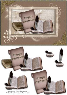 Old Books Birthday Card