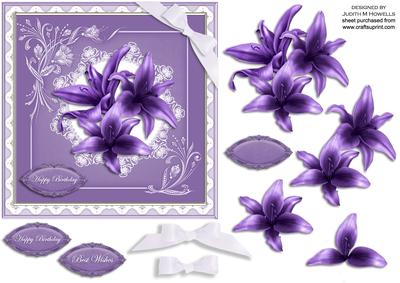 Lilac Lilies in a Jewelled Frame