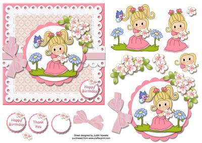 Butterfly Girl with Flower