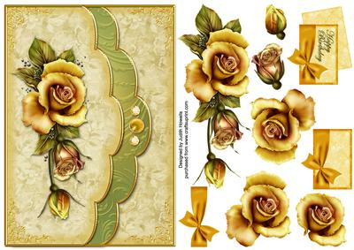 Yellow Roses Envelope Card