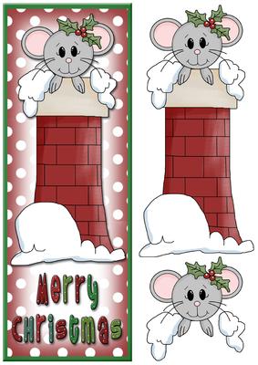 Christmas Chimney Mouse Large Dl Card