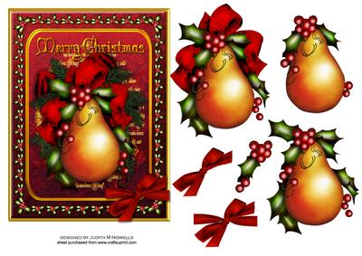Christmas Fruit Holly and Bows