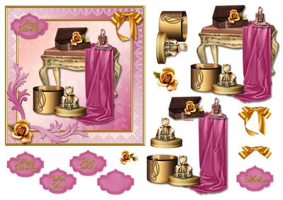 Gold and Pink Boudoir Card Front