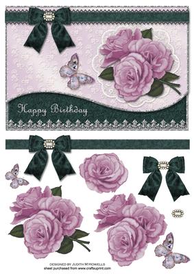 Roses Velvet and Lace Card Front