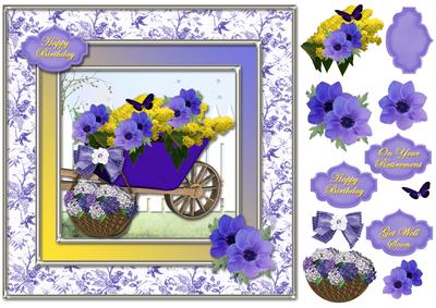 Garden Flowers Large Square Card Front