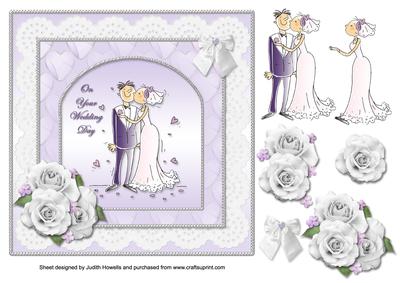 Kissing Wedding Couple Large Card Front