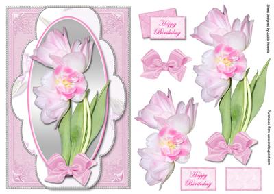 Floral Bouquet on Scalloped Panel Card Front