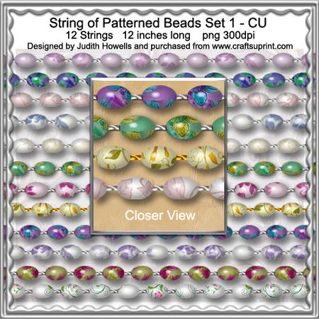 String of Patterned Beads Set 1 Cu