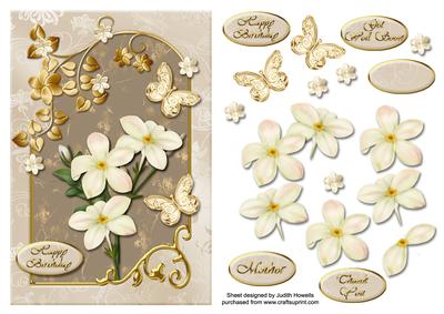 Jasmine Oriental Style Beige Card Front