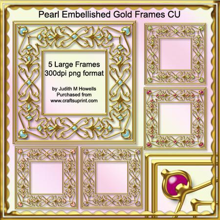 Pearl Embellished Gold Frames Cu