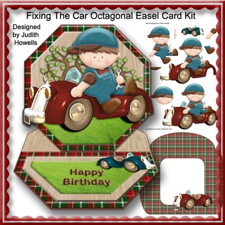 Fixing the Car Octagonal Easel Card Kit