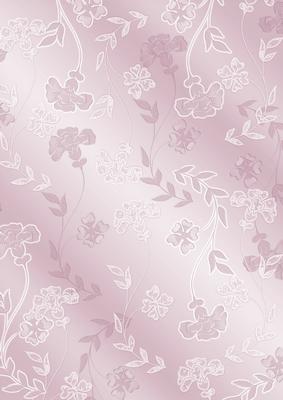 Pink Floral Swirls Satin Effect A4 Paper