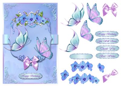 Fantasy Florals and Butterflies Card Front