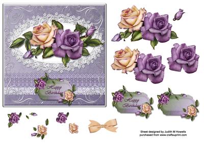 Heritage Roses with Lace Card Front