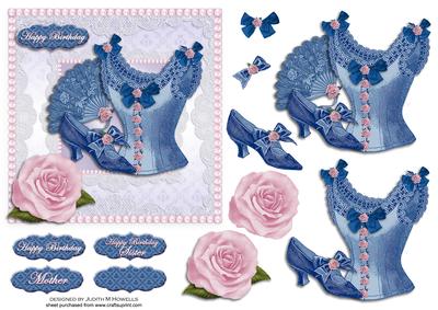 Ladies Lace Edged Vintage Card Front