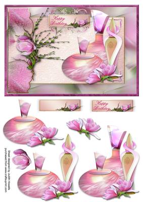 Perfume and Magnolias in Pink Card Front