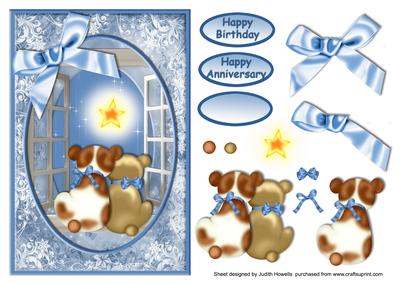 Wishing on a Star Blue Card Front