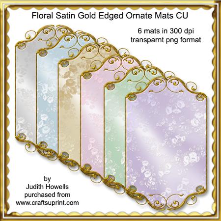 Floral Satin Gold Edged Ornate Mats Cu