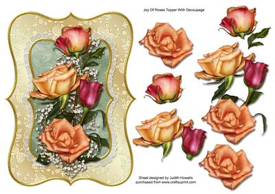 Joy of Roses Topper with Decoupage