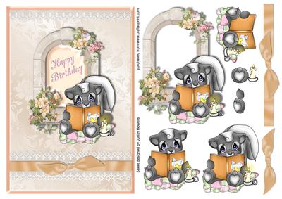 Story Time in Peach A5 Card Front