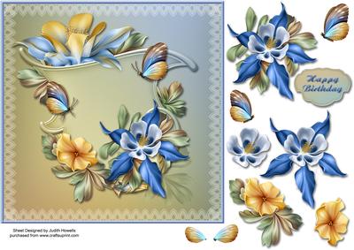 Blue Flowers of the Forest Large Card Front