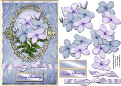 Blue and Lilac Jasmine Card Front