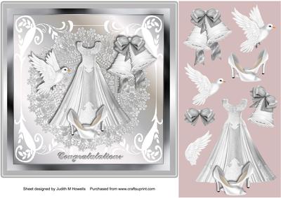 Wedding or Anniversary Silver Card Front