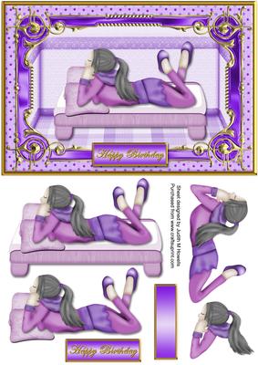 Birthday Girl Just Chilling Card Front
