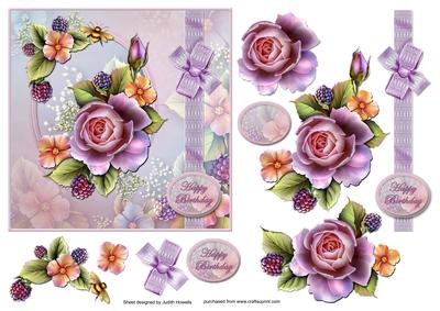 English Lilac Rose Square Card Front