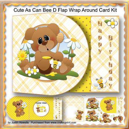 Cute as Can Bee D Flap Wrap Around Card Kit