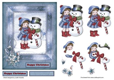 Christmas Friends in Blue Card Front