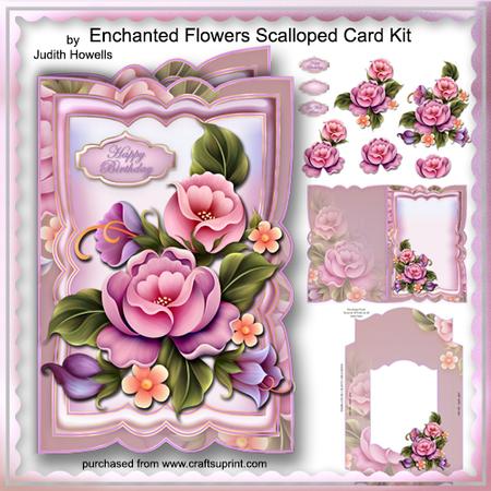 Enchanted Flowers Scalloped Card Kit