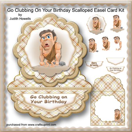 Go Clubbing on Your Birthday Scalloped Easel Card Kit