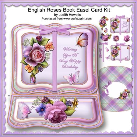 English Roses Book Easel Card Kit